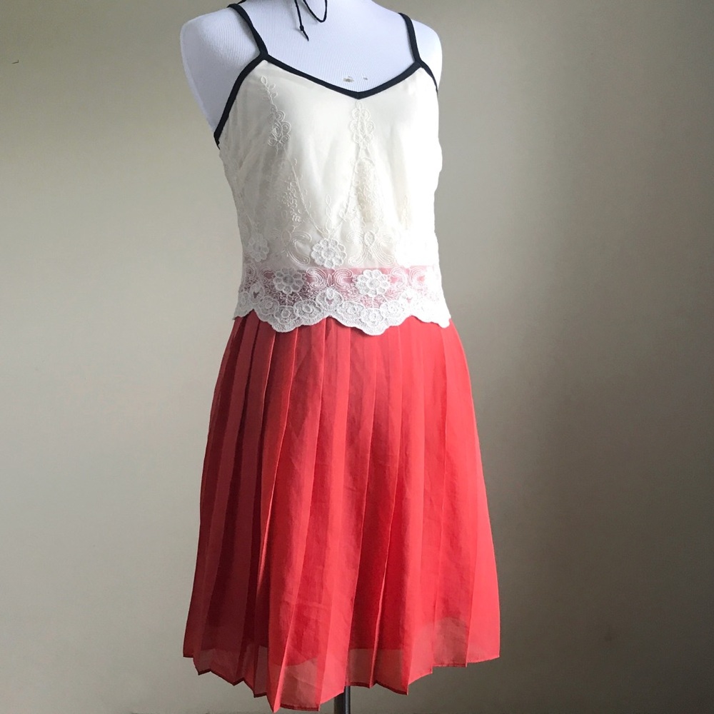 Maison Jules Dress Pleated Lace Detail size S